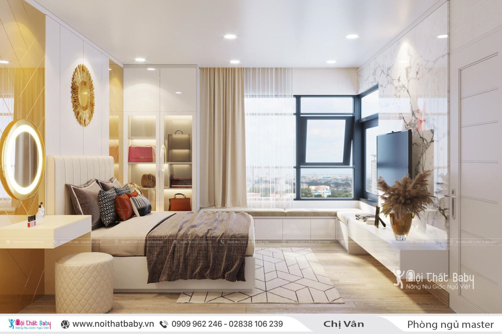Thiết kế nội thất nguyên căn hiện đại tại Emerald Celadon City 106m2